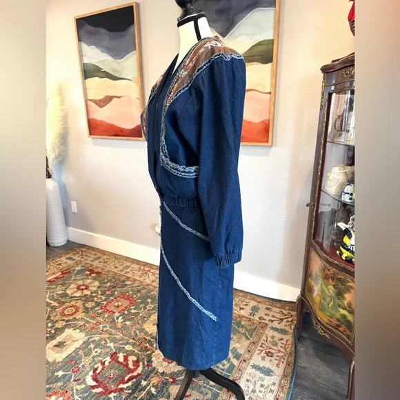 Vintage Noah’s Flood Denim Patchwork Jacket and Skirt - Picture 5 of 16